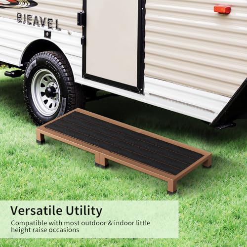 Heavy Duty Steel Step Stool, 3.8-inch Low Profile Non-Slip Platform