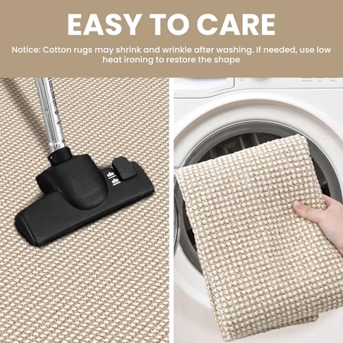 Washable Runner Rug 2x6, Non-Slip Cotton Blend Hallway Carpet for Kitchen