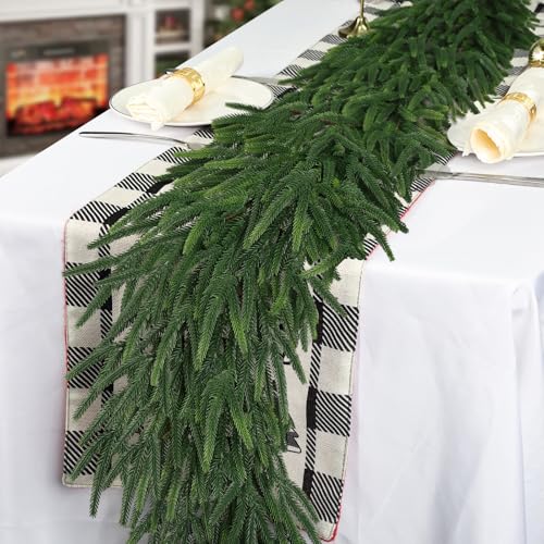 9 FT Realistic Cedar Christmas Garland, Pine Green Artificial Garlands for Indoor Outdoor Décor - MDSTBN
