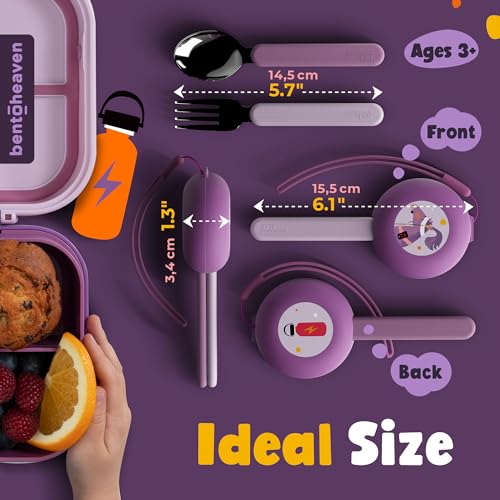 Kids Stainless Steel Utensil Set with Case, Fork and Spoon for School