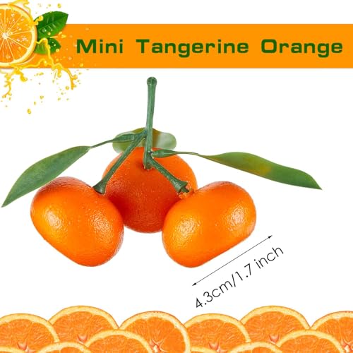 Artificial Mini Orange Cluster Decor - 15 Realistic Faux Fruits