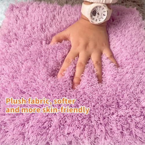 12 Pcs Plush Interlocking Carpet Tiles, Soft Shaggy EVA Foam Floor Mats