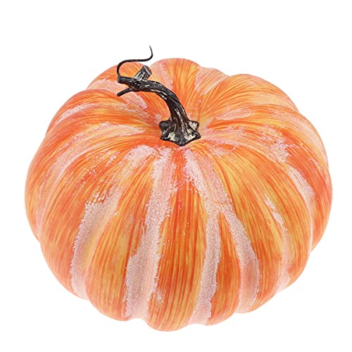 8.4-Inch Large Faux Yellow Pumpkin Artificial Harvest Fall Decoration