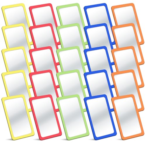 25-Piece Set of Unbreakable Plastic Mirrors for Kids, 6x4 Inch Craft Mirrors