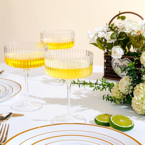 20-Piece 10 oz Plastic Champagne Coupe Glasses - Elegant Disposable Flutes