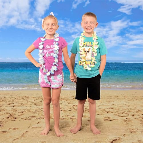 JOYIN 36-Count Hawaiian Leis Bulk - Tropical Silk Flower Party Favors