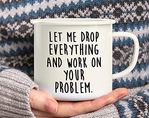 Retreez 16oz Enamel Stainless Steel Camping Coffee Mug - Funny Sarcastic Gift
