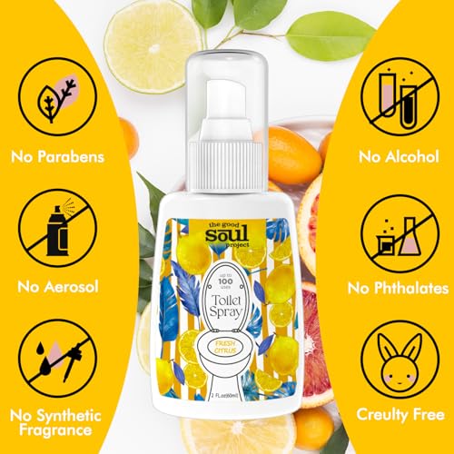 Toilet Odor Eliminator Spray, Fresh Citrus Bathroom Air Freshener, 2 Pack