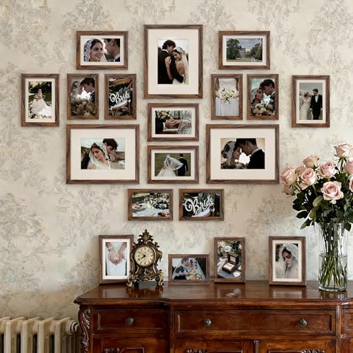Upsimples 19-Frame Photo Set in Brown - Includes 8x10, 5x7 & 4x6