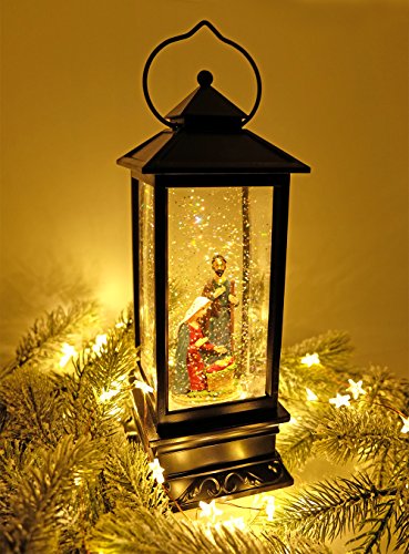 Lighted Musical Nativity Snow Globe Lantern - 12 Inch Christmas Decor