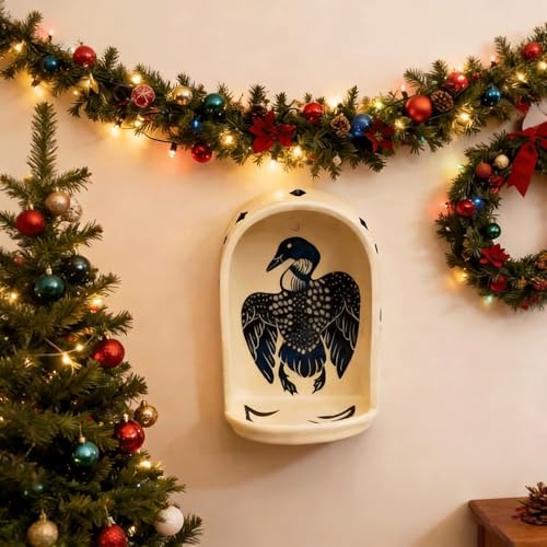 Handcrafted Ceramic Wall Niche Altar - Decorative Wall Candle Holder