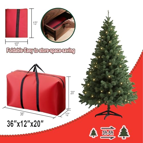 Christmas Tree Storage Bag Heavy Duty 600D Oxford for 3-5ft Trees