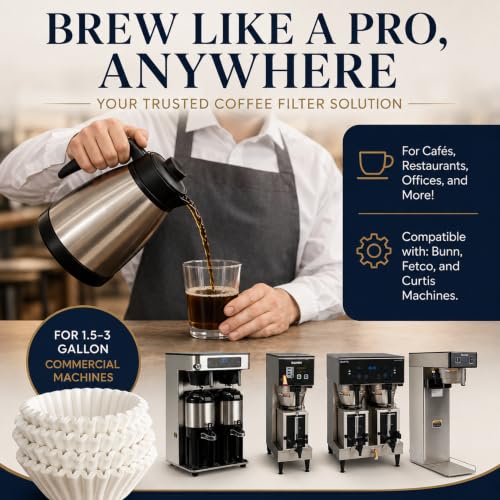 Drink Katy's Xtra Large Commercial Coffee Filters 12.5x4.5 for BUNN & Fetco
