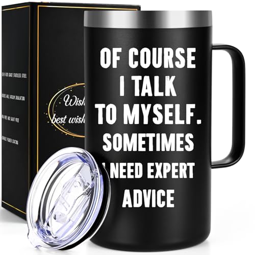 Qtencas White Elephant Mug for Adults 20oz - Black - Funny Sarcastic Office Gift