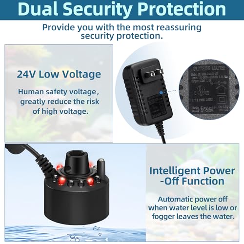 Ultrasonic Mist Maker with 12 LED Lights - Indoor Pond Fogger for Decor