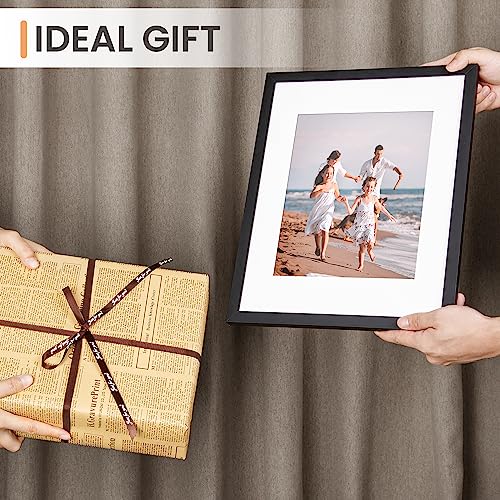 Upsimples 11x14 Picture Frame, Black Wall Decor Frame with Mat for 8x10 Photos