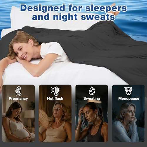 Cooling Blanket for Hot Sleepers - Lightweight Summer Comforter, Queen Size 90x90 inches