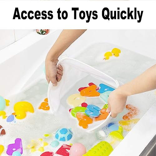 Austion Wall-Mounted Mesh Bath Toy Organizer - Large Capacity Tub Holder