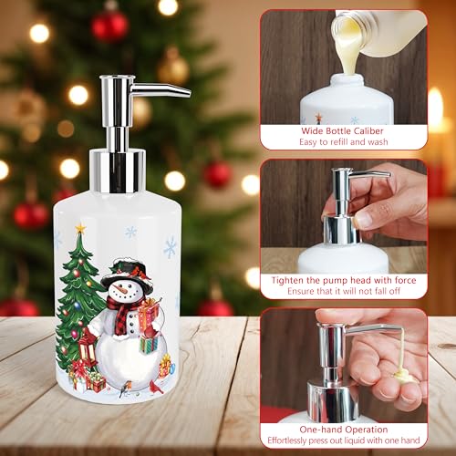 HUFAND 4-Piece Ceramic Christmas Bathroom Accessories Set – White