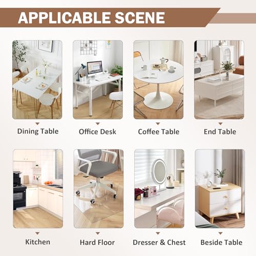 Clear Table Cover Protector 36x60 Inch - 1.5mm Waterproof PVC Mat