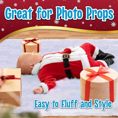 Thick Faux Snow Blanket Roll - 94 x 31 Inch Christmas Village Decor