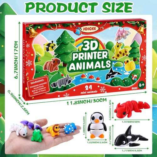 24 Days Christmas Advent Calendar with Articulated 3D Animal Fidget Toys
