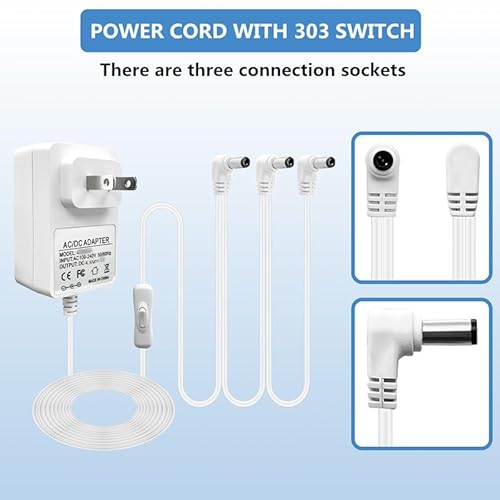 Sigely 4.5V Power Adapter Replacement for Lemax Lighted Village Accessory 74254 94563 94565 for Christmas Halloween Village Lights Micro Lighting Building Decor (3 Output, with 303 Switch)