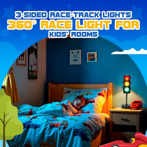 11-Inch Traffic Light Lamp with Remote, LED Color-Changing Room Decor