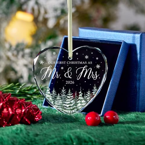 Mr & Mrs 002 Wedding Ornament 2026 - First Christmas Married Keepsake