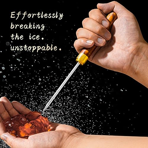 QiBaLee Black 9.4-Inch Ice Pick for Breaking Ice and Frozen Items
