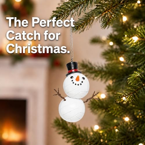Volleyball Snowman Christmas Ornament - Whimsical Holiday Decor