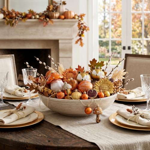 50-Piece Shatterproof Fall Tree Ornament Set - Orange Autumn Harvest Decor