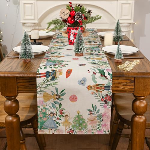 Siilues 220 GSM Christmas Table Runner 13x108 Inches Holiday Decor