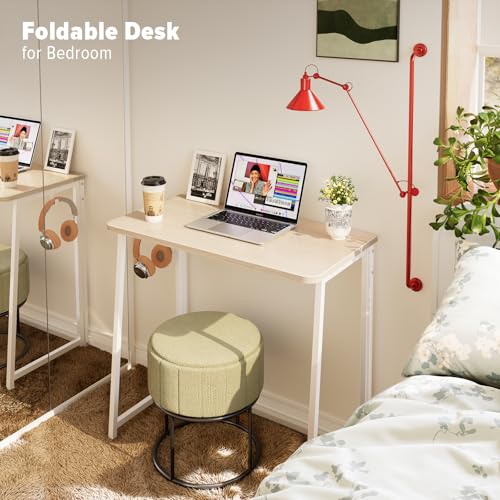31.5-inch Folding Computer Desk for Small Spaces, Portable Writing Table