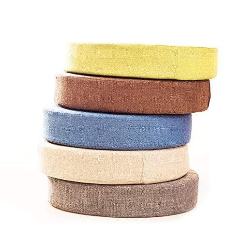 Round Floor Pillow Cover 24-Inch Beige Linen Meditation Cushion Protector