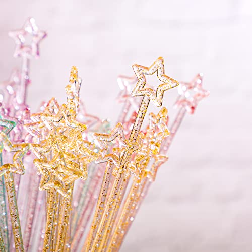 Mudder 100 Pcs Glittery Mixed Color Halloween Star Swizzle Sticks, 9.1 Inch Drinking Stirrer