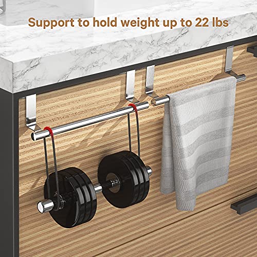 Over Cabinet Towel Bar 2-Pack - Stainless Steel No-Drill Door Rack