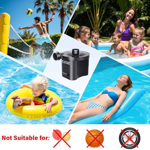 Portable Battery Powered Air Pump for Inflatables with 3 Nozzles