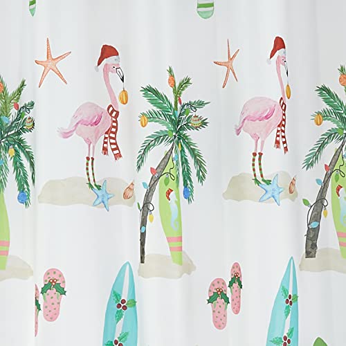 Avanti Linens Christmas Flamingo Shower Curtain 72x72 Polyester