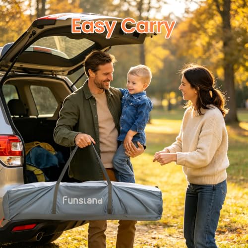 Portable Inflatable Kids Travel Bed with Pop-up Tent & Air Mattress
