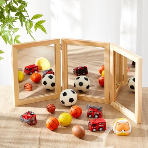 Foldable 3-Panel Montessori Learning Mirror for Classroom and Home Use