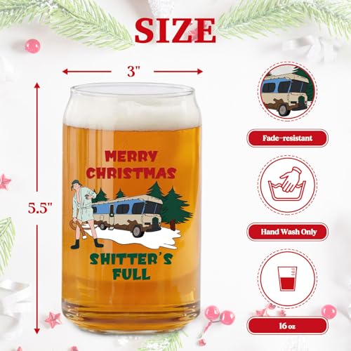 Arsemica 16oz Funny Christmas Beer Glass - Cousin Eddie Holiday Mug Gift