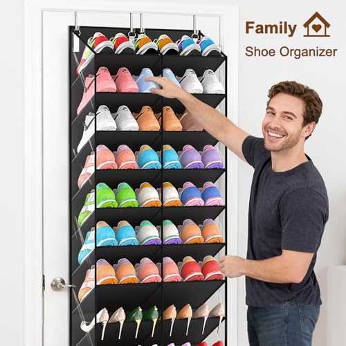 UVIAHOMI Over the Door Shoe Organizer 10-Tier Hanging Shoe Storage Clear Pockets