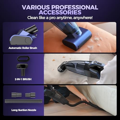 Cordless Handheld Vacuum for Pet Hair - 20000PA High Power Car Vacuum