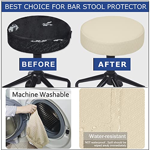 Round Stretchy Bar Stool Covers, Set of 4, 16-18" Diameter - Jacquard, Washable, Dustproof