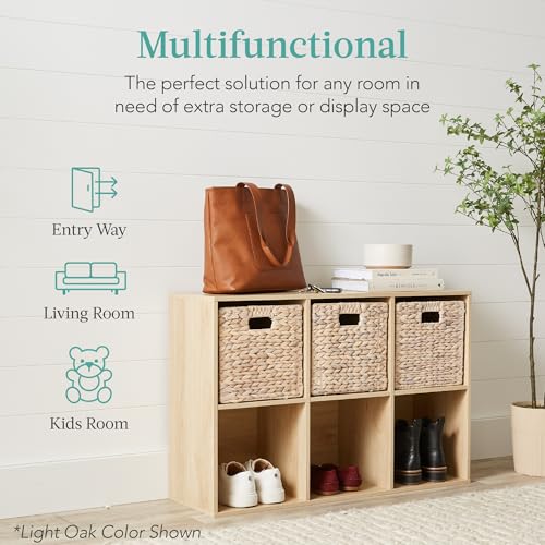 Kids 6-Cube Storage Organizer Bookshelf with Removable Back Panels
