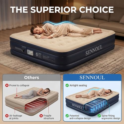 Queen Air Mattress with Built-In Electric Pump - 18" Raised Inflatable Bed