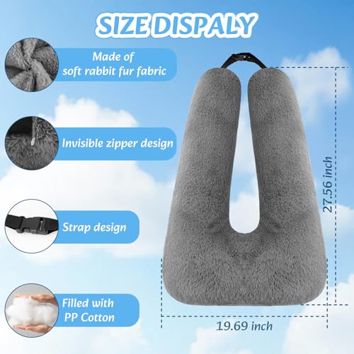 Ergonomic Travel Pillow for Kids & Adults – Gray Neck Support