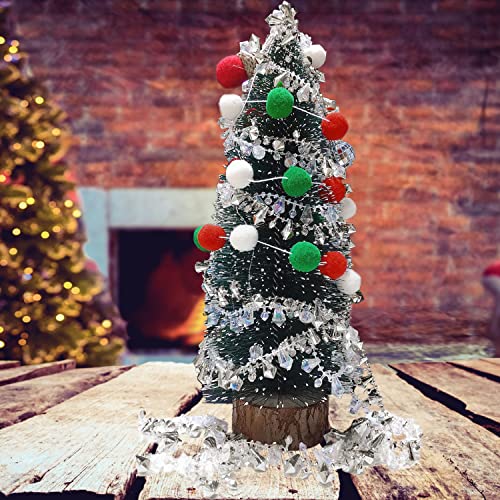 Christmas Pom Pom Garland 3-Pack - Red Green White Felt Ball Holiday Decor
