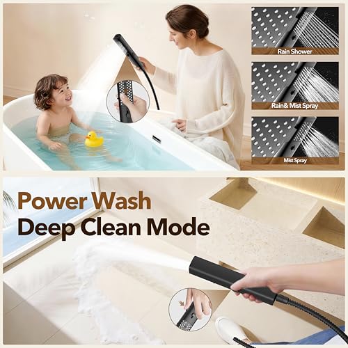 10-Inch Dual Shower Head Combo with Handheld Spray, Matte Black